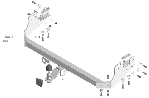 Фаркоп ОЦИНКОВАННЫЙ с эл-кой Smart для Changan Hunter Plus с 2023г (оцинк. Шар)(паспорт и сертификат в комплекте) ZC104E