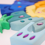 Деревянная мозаика пазл с акриловыми камнями "Восток", 52 детали