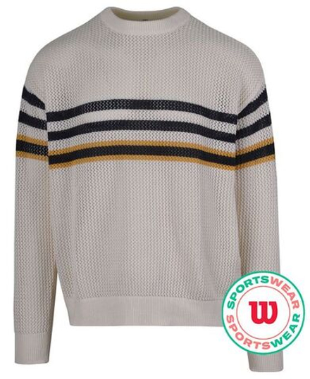 Мужская теннисная кофта Wilson Bercy Knit Crew - Бежевый