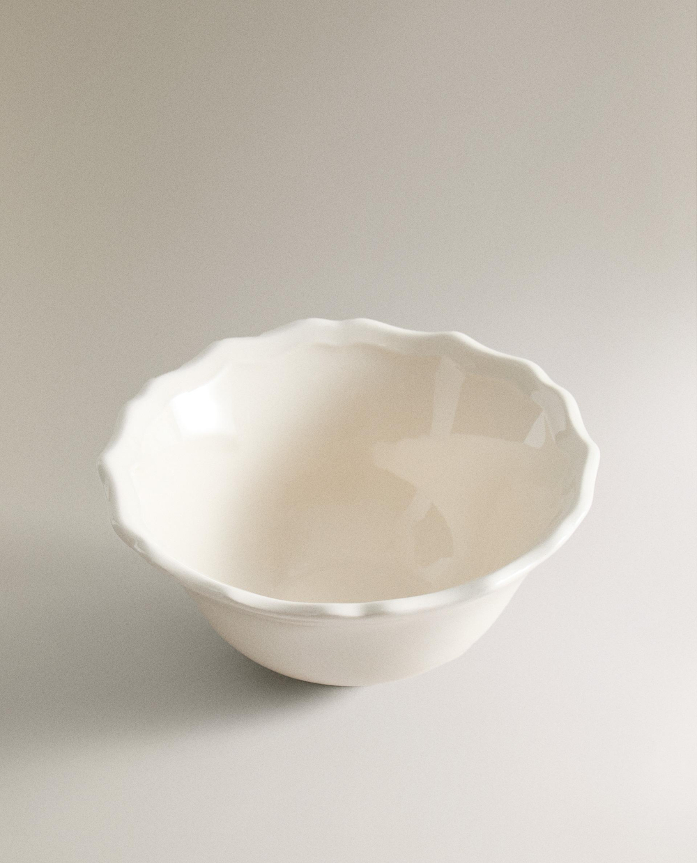 Zara Home миска из фаянса, цвет бежевый, 14 см