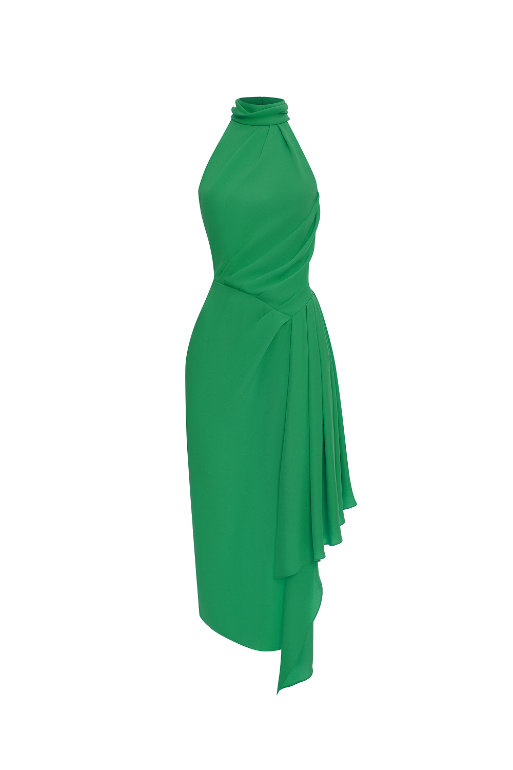 Платье миди из вискозного крепа с драпировкой