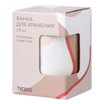 Банка для хранения бежевого цвета с авторским принтом из коллекции freak fruit, 275мл