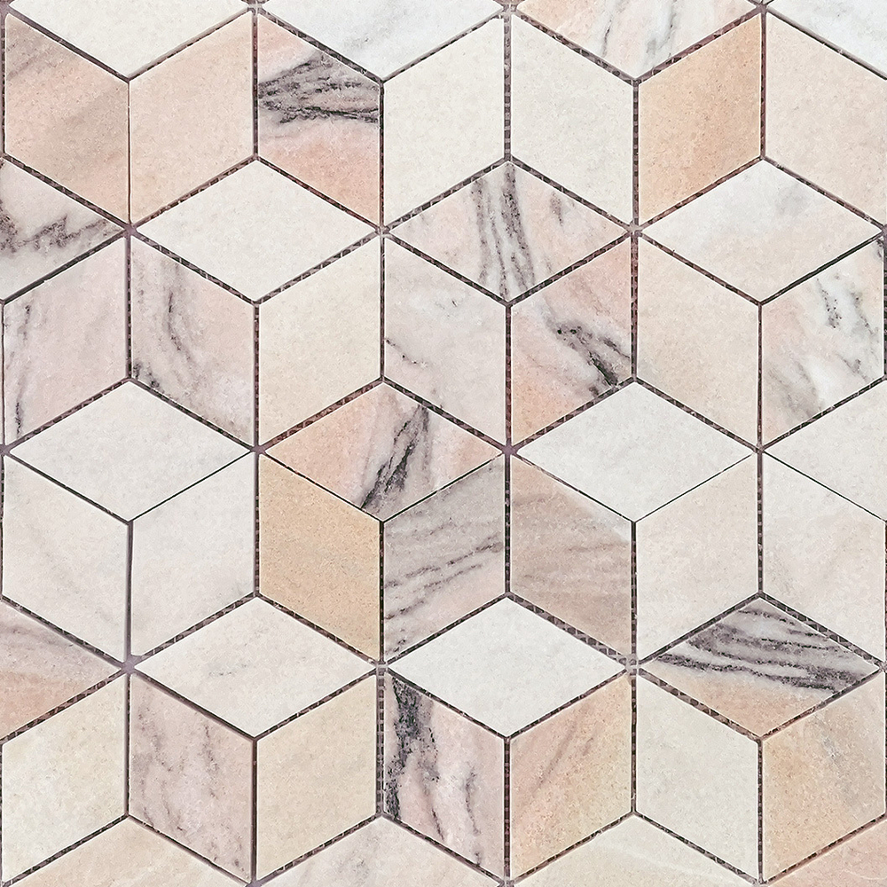 Мозаика LeeDo: Pietrine - Rosa Salmone diamond полированная 29,8x25,9x0,7 см (чип 96x55x7 мм)
