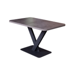 Стол Chester раздвижной  (120+40) камень темный, опоры черные