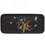 Блюдо керамическое для сервировки «Райский сад» 32,5*15*2,5см, черное