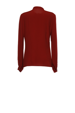 Блуза бордовая с воротником «стойка» 34-18FW