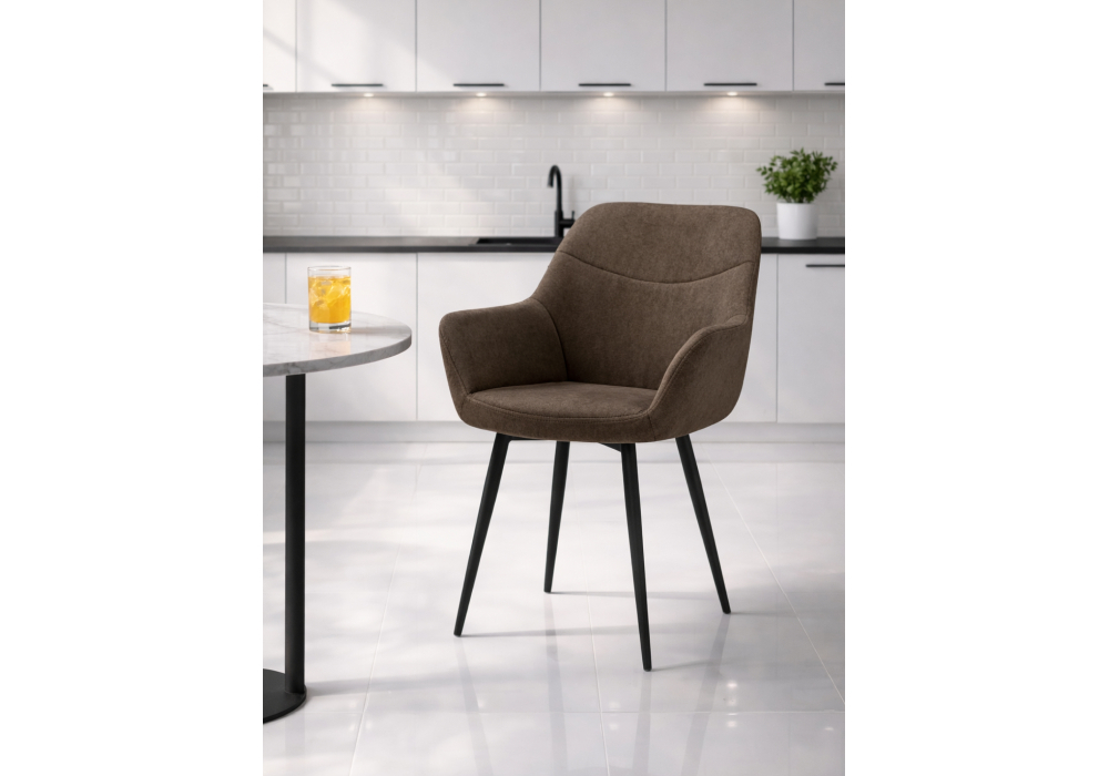 Стул на металлокаркасе WoodVille Флюид коричневый (glory 08) / черный