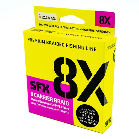 Леска плетеная SFX 8X зеленая 135 м 0.405 мм 46 кг PE 6