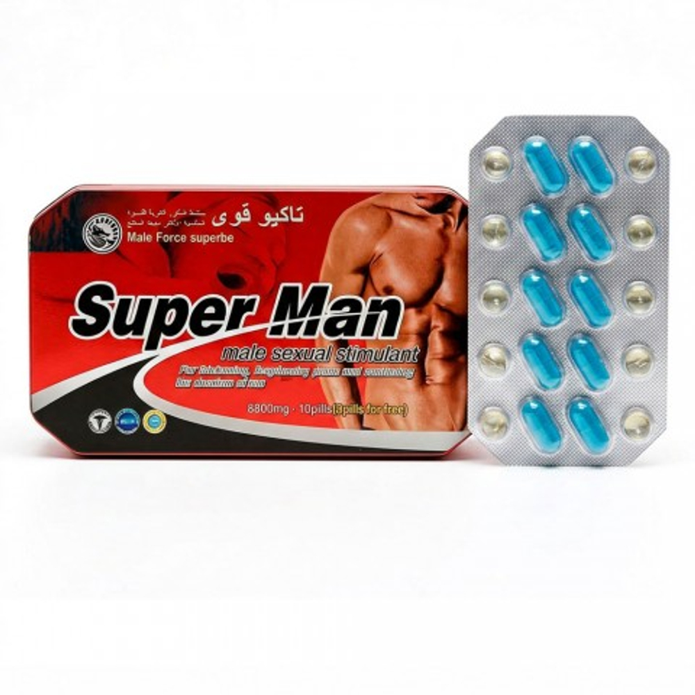 Возбуждающее средство для мужчин Super Man c витамином - (10 + 10)