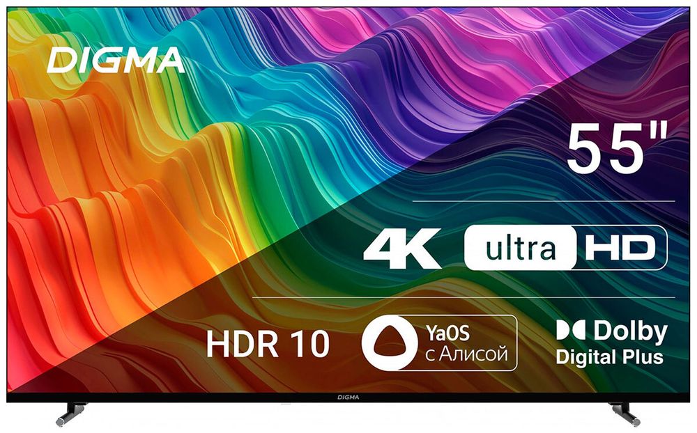 ЖК телевизор Digma DM-LED55UBB33(UHD Smart,Yandex,frameless,meta