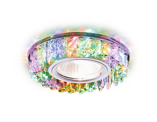 Встраиваемый точечный светильник со светодиодной лентой S255 CH/M хром/прозрачный хрусталь/MR16+3W(LED MULTI)