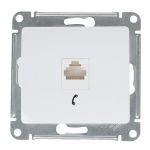 Schneider Electric Glossa Белый Розетка телефонная RJ11, механизм IP20 скрытая установка GSL000181T