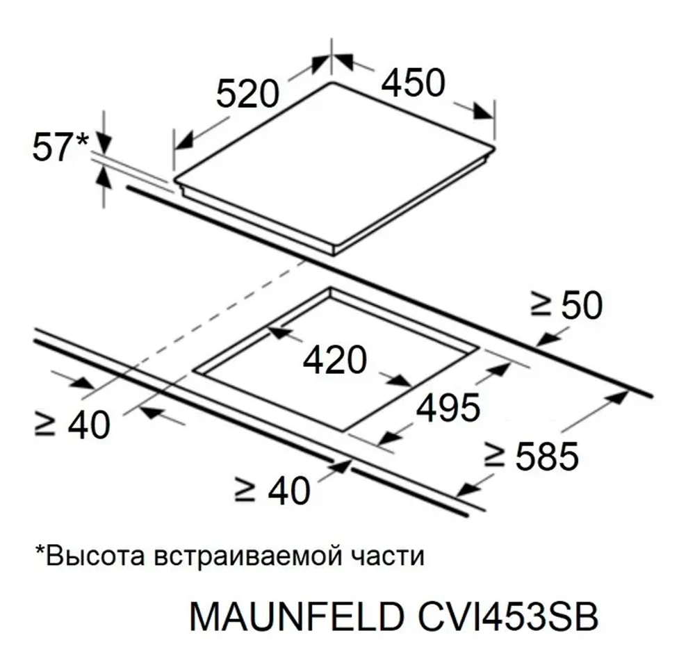 Варочная индукционная панель Maunfeld CVI453SBBK