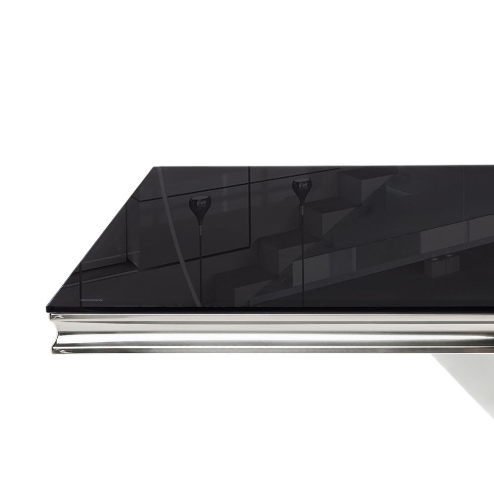 Стол стеклянный Woodville Levon 200x100x75 black