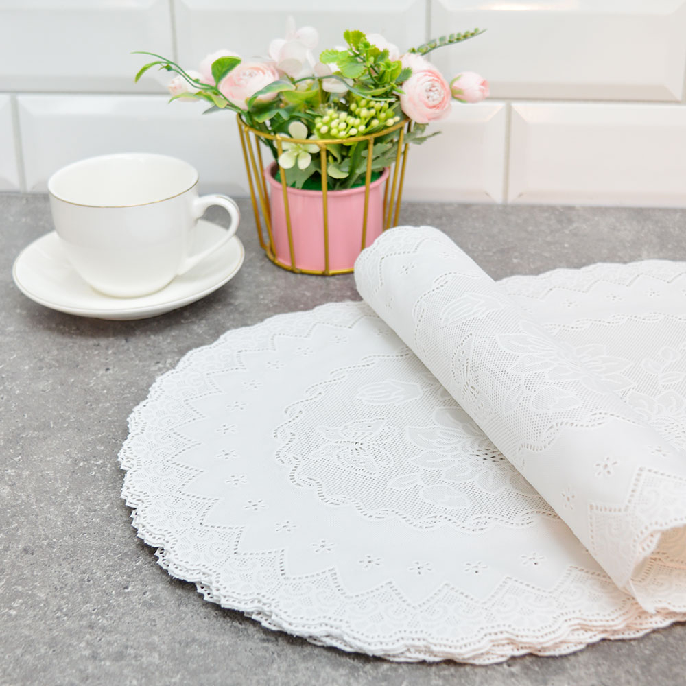 Салфетка подстановочная 30*45см MONICA 655a9533 овал, белая (12шт/уп)