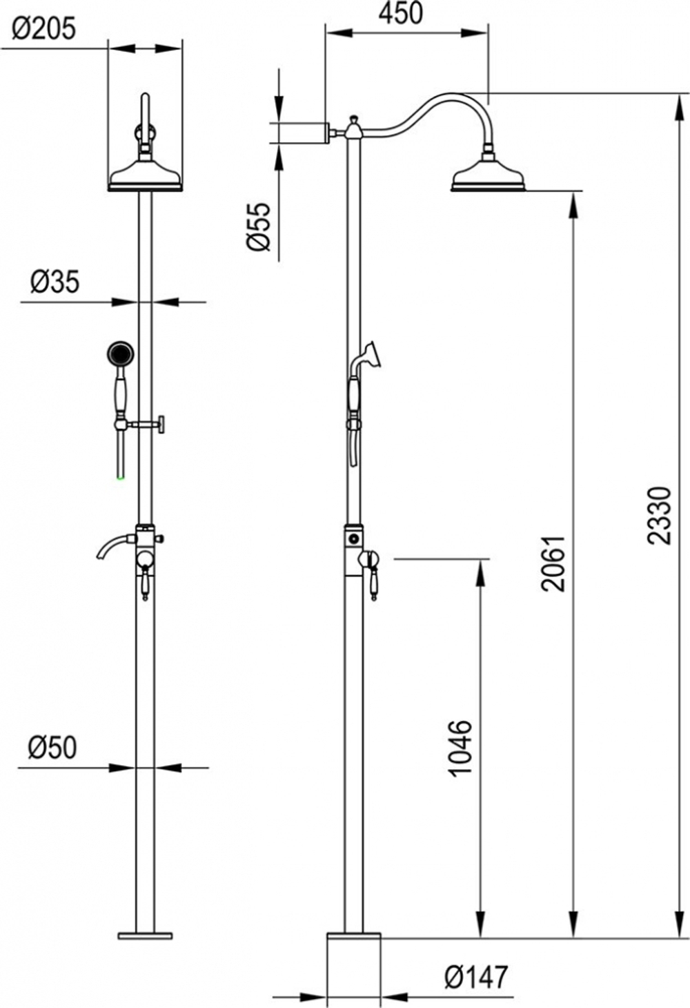 Душевая стойка Timo Arisa SX-5000/00 chrome