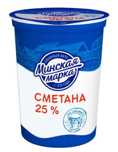Сметана "Минская марка" 25% 380г