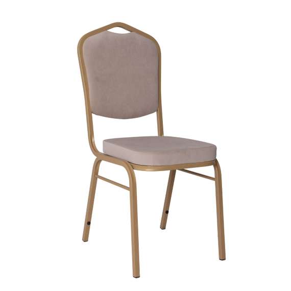 Стул Хит 20, велюр бежевый Реми 14, каркас золото муар