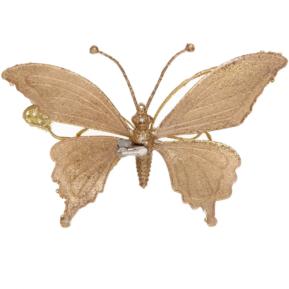 Украшение новогоднее «Бабочка - Изящный полет» 24.5*9*17 см, Шампань