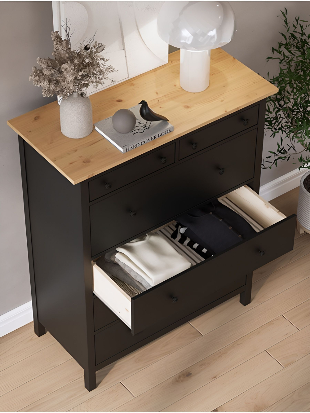 IKEA Комод HEMNES 46х70х35, КЫМОР 1 ящик, белый, (ХЕМНЕС ИКЕА)