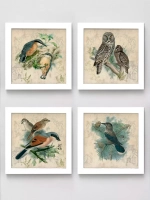 Картины на стену интерьерная на холсте 4 шт, 23*23 см