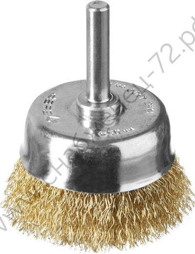 ЗУБР Ø 50 мм, витая латунированная стальная 0.3 мм, Щетка чашечная, Профессионал (3525-050)