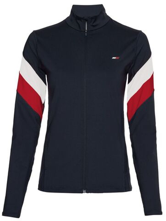 Женская Кофта теннисная Tommy Hilfiger Slim Full Zip Top LS - Бирюзовый