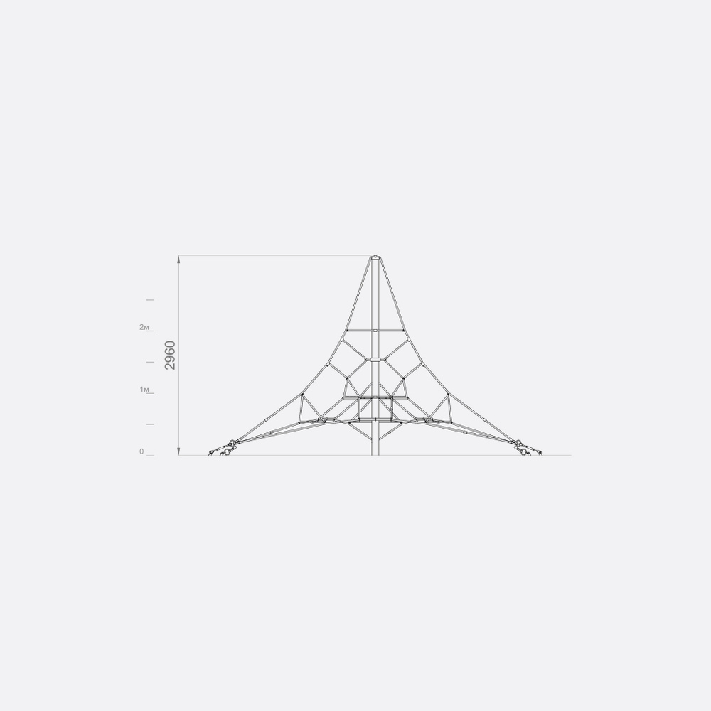 Пространственная канатная конструкция «PY-00.26» для уличных игровых площадок