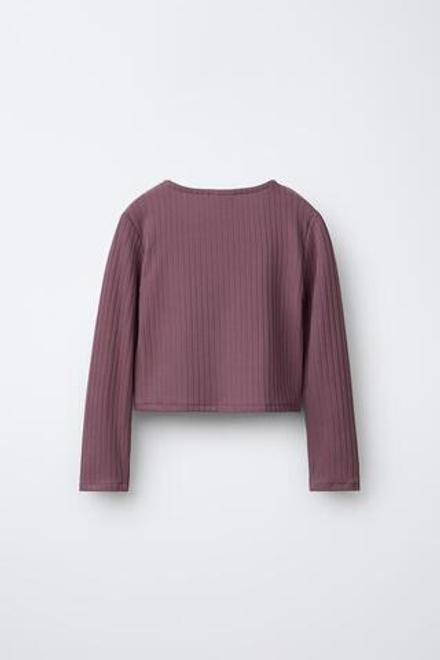 ZARA ЛОНГСЛИВ В РУБЧИК «БАЛЕТ», ПУРПУРНЫЙ