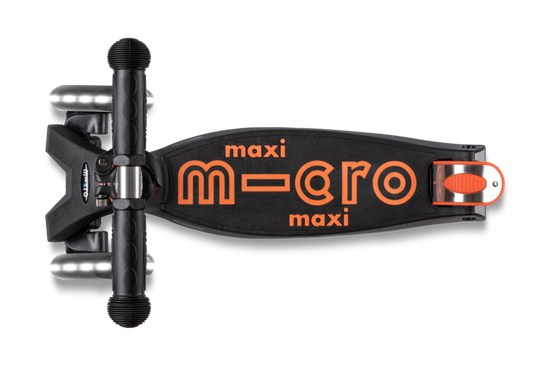 Самокат Maxi Micro Deluxe LED черно-оранжевый