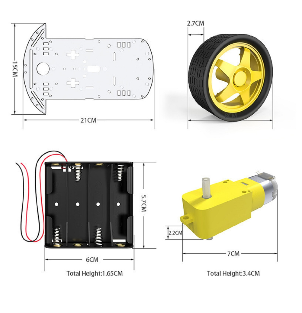 Смарт шасси для конструирования 2WD робота (для проектов Arduino)
