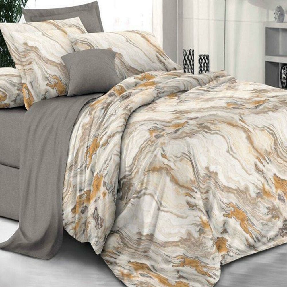 Комплект постельного белья &quot;ВЛ. МРАМОР&quot;, бязь, 100% хлопок, Россия.
