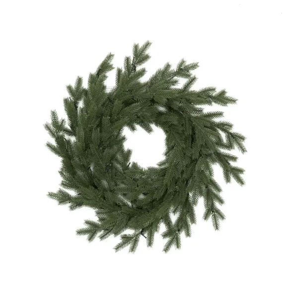 Рождественский венок Графский 60 см., литая хвоя, 60 теп.белых ламп., ЕлкиТорг (52108)