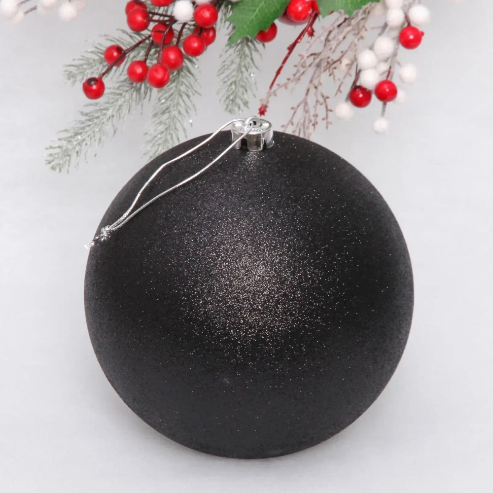 Новогодний шар 20 см «Глиттер», черный