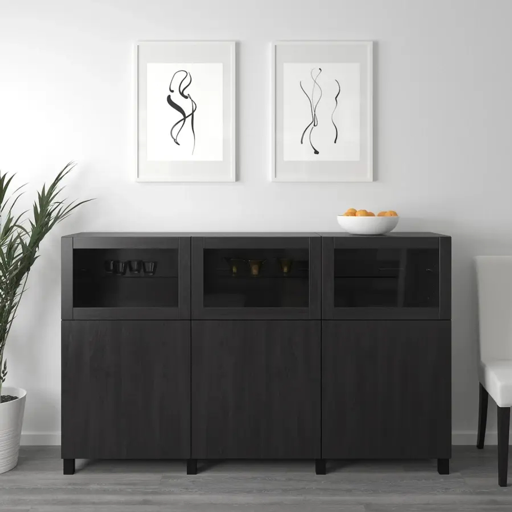 Комбинация для хранения - IKEA BESTÅ/BESTA/ БЕСТА/БЕСТО ИКЕА, 180x42x112 см, черный