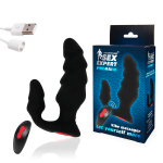 Черный анальный вибростимулятор 12,9см с пультом ДУ Bior Toys Sex Expert SEM-55238
