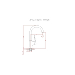 Смеситель для кухни 35к CN70521 CRON высокий пов. излив, ХРОМ