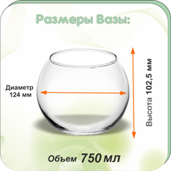 Ваза-аквариум д/цветов 124мм 103мм "Флора" ТМ «Pasabahce» PSB 43417