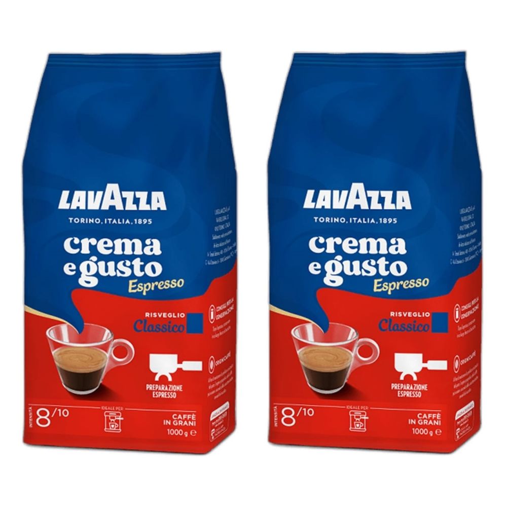 Кофе в зернах Lavazza Crema e Gusto Espresso Classic 1 кг 2 шт