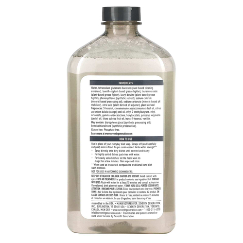 Seventh Generation, Power + Foaming Dish Spray, Refill, хрустящее яблоко, 473 мл (16 жидк. унц.)