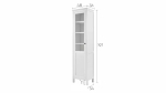 Шкаф-витрина стекло/панель - аналог IKEA HEMNES / ХЕМНЭС/ ХЕМНЕС / КЫМОР / ИКЕА 49х198х37 см, белый