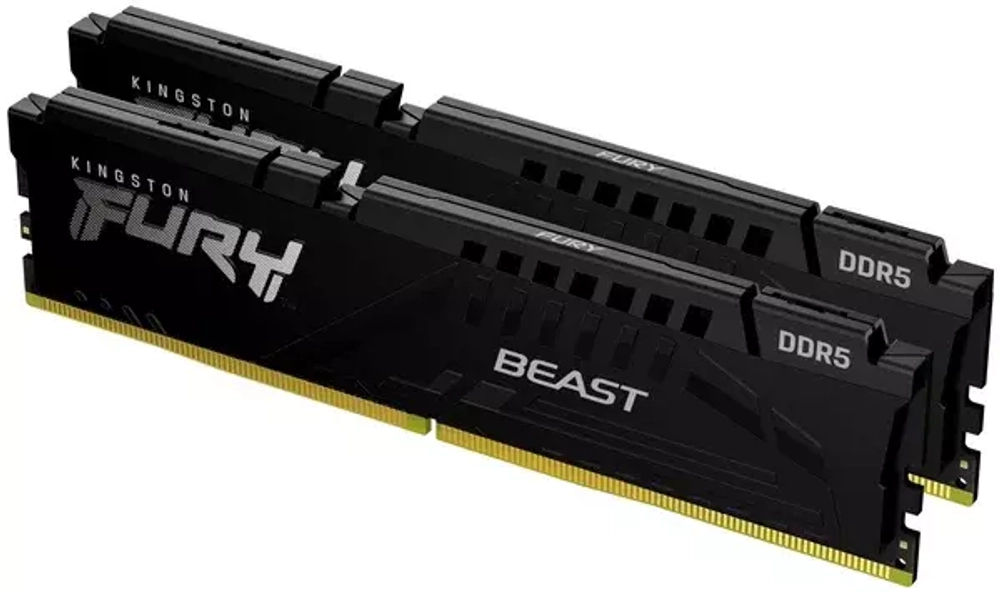 Оперативная память Память DDR 5 DIMM 64Gb PC48000, 6000Mhz, Kingston FURY Beast Black CL40 (Kit of 2) (KF560C40BBK2-64) RTL