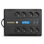 Источник бесперебойного питания  Exegate NEO Smart LHB-600.LCD.AVR.8SH.CH.RJ.USB