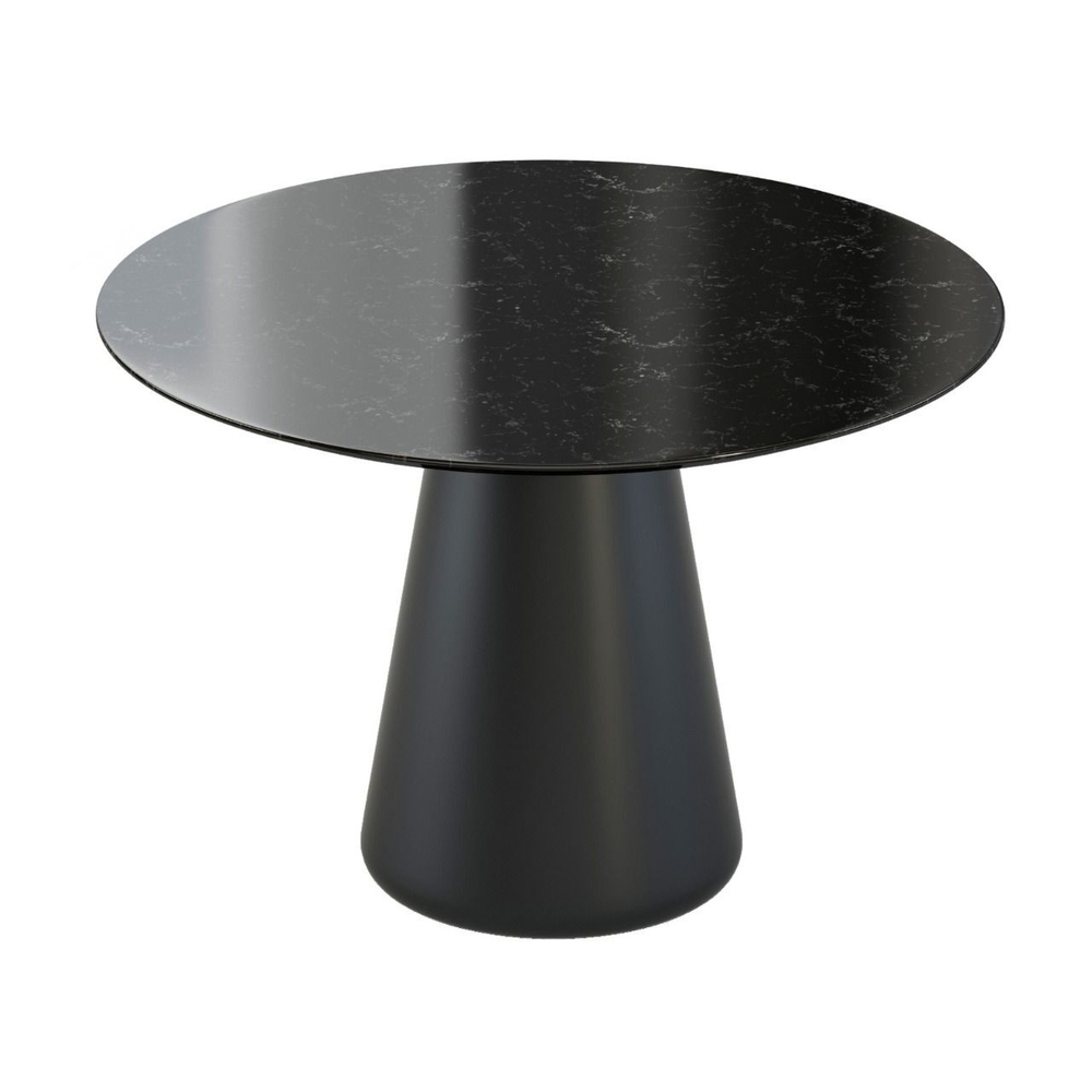Стол круглый Ikon 100, керамика глянцевая, черная