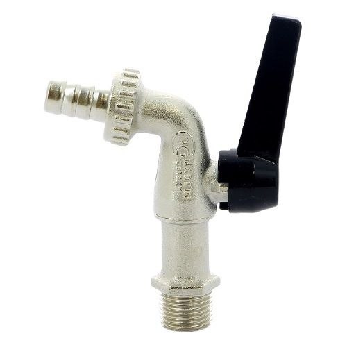 Кран шаровой садовый Bugatti Alaska 689 1/2" НР со штуцером ручка-рычаг 06890081