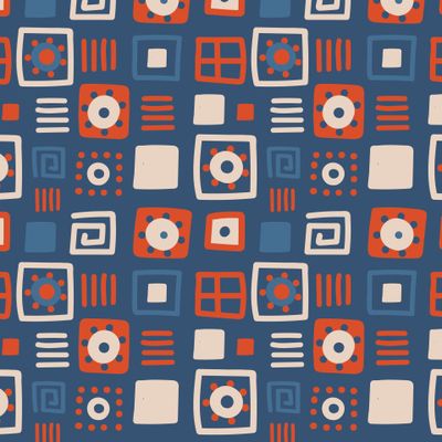 Квадраты на синем