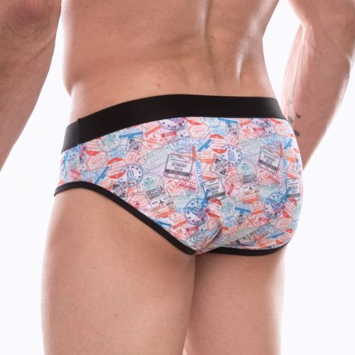 Мужские трусы брифы с разноцветным принтом Don Moris DM072217