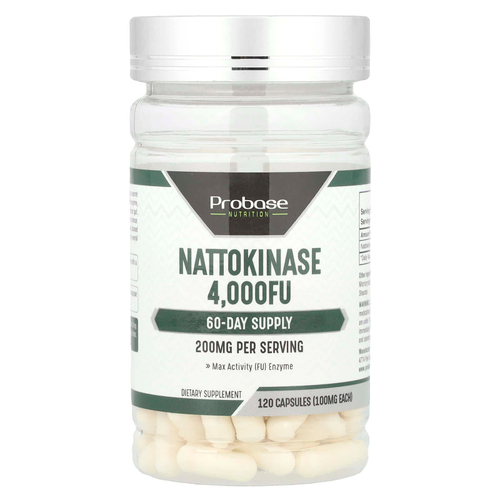 Probase Nutrition, Наттокиназа, 120 капсул (100 мг на капсулу)