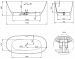 Ванна Salini SOFIA S-Stone 164x75 102521M белая матовая