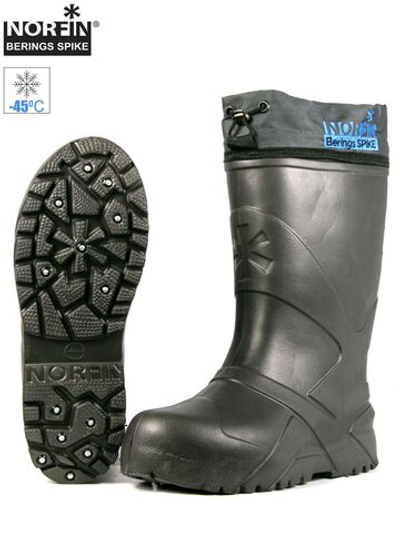 Сапоги зимние мужские Norfin BERINGS SPIKE с манжетой и шипами антрацит -45С EVA р.38-39